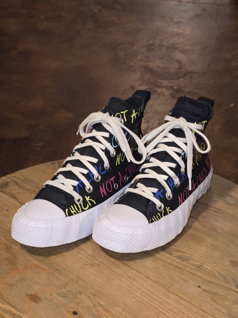 Converse UNT1TL3D "Not A Chuck" High Top Sneakers Kids US 5 Black Multicolor